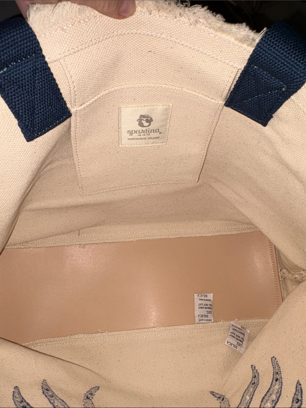 Spartina 449 beach tote Blue Crab Embroidered Stripe NwT $98 Sold out - Picture 10 of 13